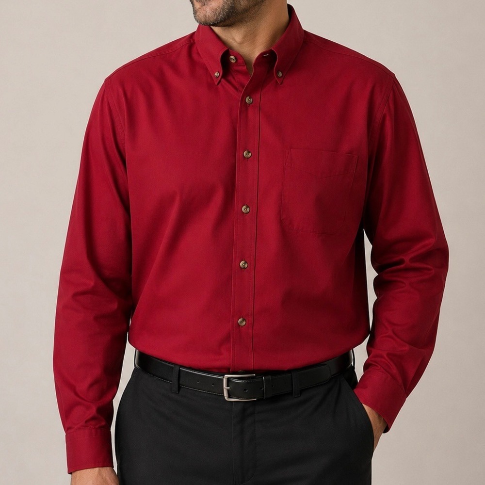 Ivy Crew Classics Men's 2XT Red Wrinkle Resistant Long Sleeve Button Down Shirt